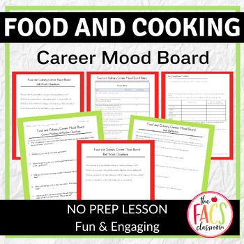 Preview of High School Life Skills Food and Cooking Career Exploration Mood Board | FCS