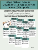 High School Linear, Quadratic, & Exponential Math IEP goals