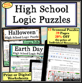 High School Logic Puzzles or Challenge Brain Teaser Activi