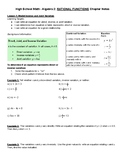 High School Math Algebra 2 RATIONAL FUNCTIONS Chapter Guid