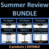 High School Math Back to School Summer Bundle Algebra | Ge