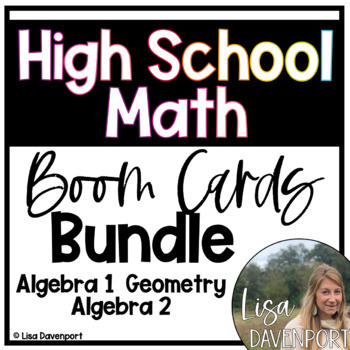 Preview of High School Math Boom Cards for Algebra 1 Geometry Algebra 2