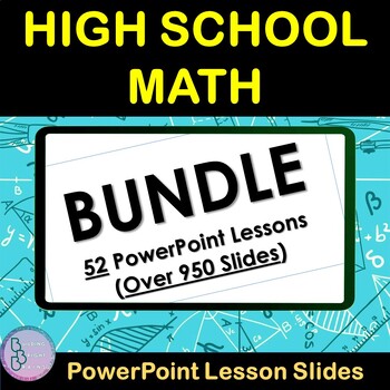 Preview of High School Math Bundle | PowerPoint Lesson Slides | Derivative, Vectors, Powers
