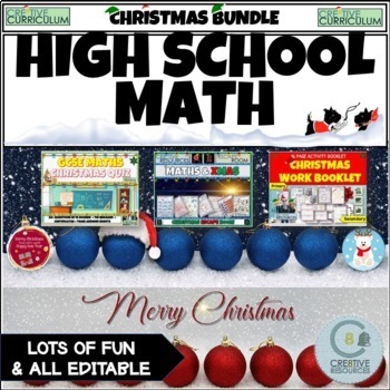 Preview of High School Math Christmas Quiz Bundle