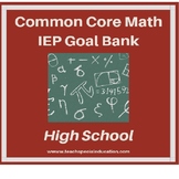 High School Math Common Core Aligned IEP Goal Bank