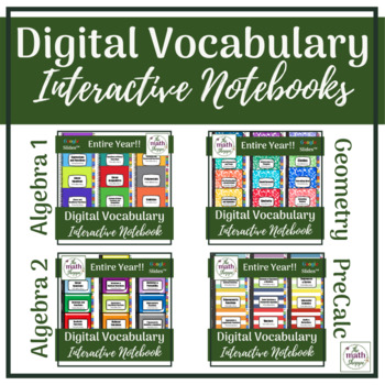Preview of High School Math Digital Vocabulary INB Bundle | PreCalculus Included