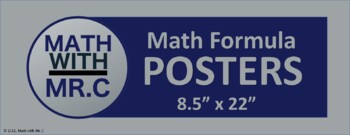 Preview of High School Math Formula Posters (8.5x22)