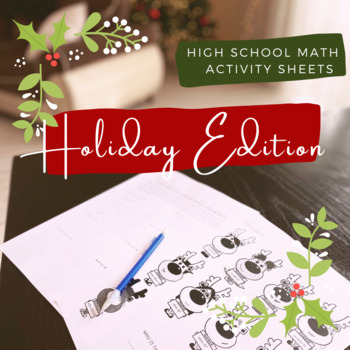 Preview of High School Math Holiday Reindeer Activity Set