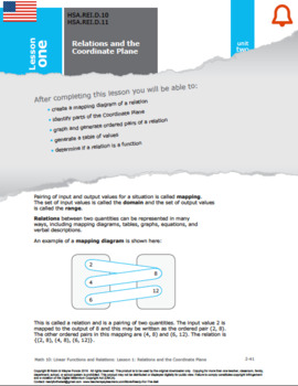 Preview of High School Math: Linear Function & Relations: Complete Unit Bundle