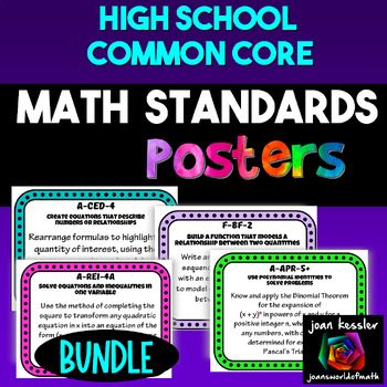 Preview of Common Core - High School Mathematics Standards Posters Bundle