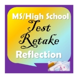 High School/Middle School Test Retake Reflection Sheet