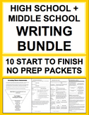 High School & Middle School Writing Bundle No Prep Checkli