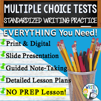 Preview of Writing Multiple Choice Diagnostic Test - 3 Lessons - Standardized Test Practice