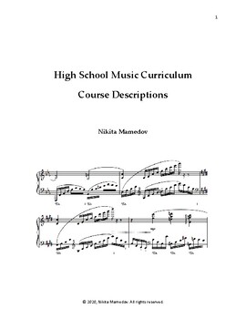 Preview of High School Music Curriculum, Course Descriptions