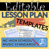 High School Music Lesson Plan Templates - North Carolina