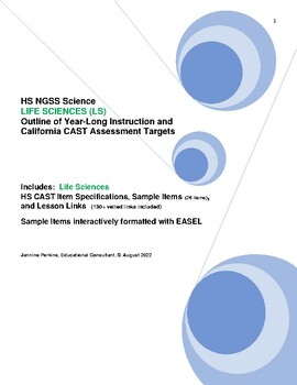 Preview of High School NGSS:  Life Sciences: Year-Long Planning (CAST Targets)