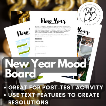 2024 New Year's Activity Vision Board Party Kit Goals Mood Board Template  Plan