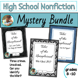 High School Nonfiction Reading Comprehension Mystery Bundle