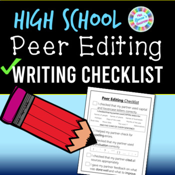 Preview of High School Peer Editing Checklist - PDF and digital!
