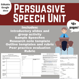 High School Persuasive Speaking Unit: Slides, activities, 