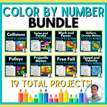 Preview of High School Physics - Color By Number | Mega Bundle