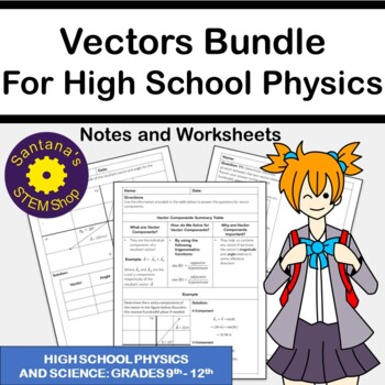 Preview of High School Physics and Science Vector Bundle: Notes and Worksheets