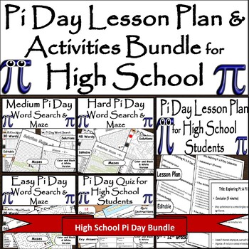 Preview of High School Pi Day Bundle: Lesson Plan, Puzzles, and Quiz for March 14th