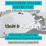 High School Poetry Project/ Poetry Unit