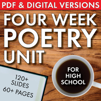 Preview of High School Poetry Unit, 4 Weeks, Analysis + Fun Supplements, PDF & Google Drive