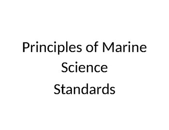 Preview of High School Principles of Marine Science Common Core Standards