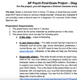 High School Psychology - Character Diagnostic Project