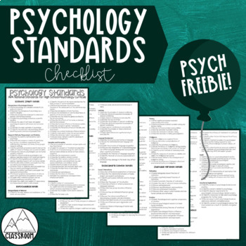 Preview of 2011 High School Psychology Standards Checklist