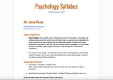 High School Psychology Syllabus Template