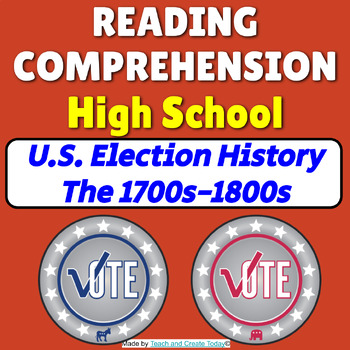 Preview of High School Reading Comprehension Passage   Election History 1700s-1800s
