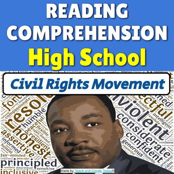 Preview of High School Reading Comprehension Passage History Worksheet Civil Rights