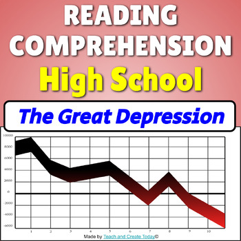 Preview of High School Reading Comprehension Passage History Worksheet The Great Depression