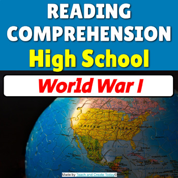 Preview of High School Reading Comprehension Passage History Worksheet World War I