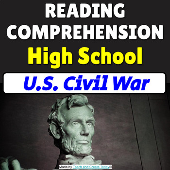 Preview of High School Reading Comprehension Passage Worksheet Social Studies US Civil War