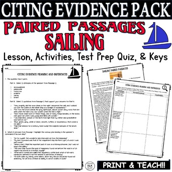 Preview of High School Reading Comprehension Passages & Questions Test Prep Paired Texts