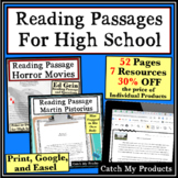 High School Reading Comprehension Passages and Questions w