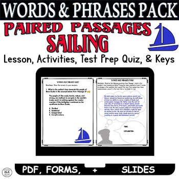 Preview of High School Reading Comprehension Passages and Questions Test Prep Paired Texts