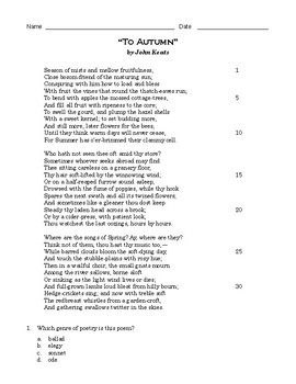 analysis of the poem to autumn by john keats