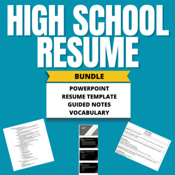 Preview of High School Resume Resources Bundle