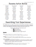 High School Resume Writing Packet and Guide