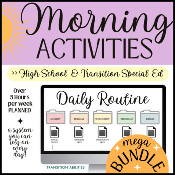 Preview of High School SPED Morning Work BUNDLE | 5 Hours of Life Skills Weekly Activities