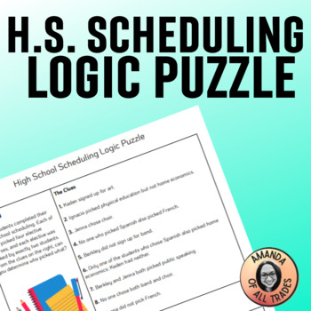 Preview of High School Scheduling Logic Puzzle Brainteaser Critical Thinking Activity