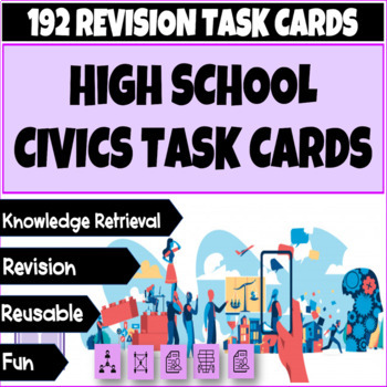 Preview of High School School Civics Task Card Pack