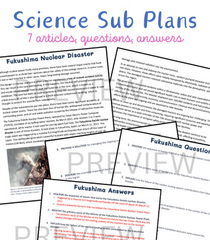 Preview of High School Science Environmental Disasters Sub Plans