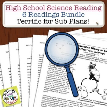 Preview of High School Science Reading Bundle: 6 Readings that can be used as Sub Plans