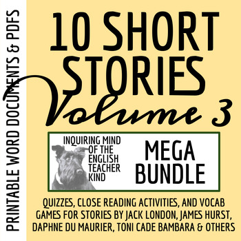 Preview of High School Short Stories Quiz, Close Reading, and Vocab Games Bundle (Vol. 3)